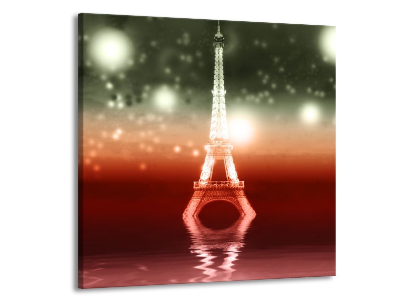 Canvas schilderij Eiffeltoren | Rood, Grijs | 70x70cm 1Luik