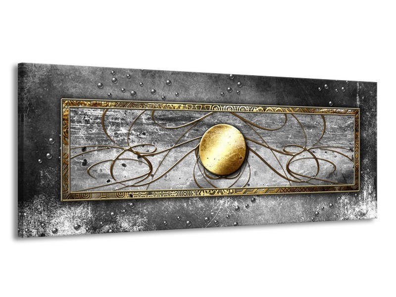 Glas schilderij Cirkel | Grijs, Goud | 145x58cm 1Luik