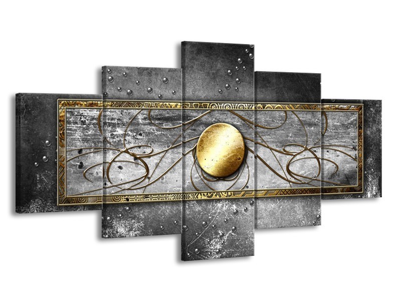 Glas schilderij Cirkel | Grijs, Goud | 150x80cm 5Luik