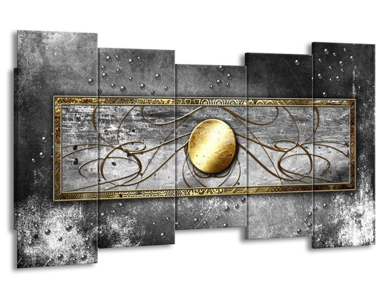 Glas schilderij Cirkel | Grijs, Goud | 150x80cm 5Luik