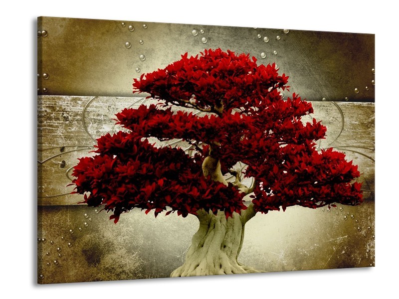 Canvas schilderij Boom | Rood, Bruin | 100x70cm 1Luik