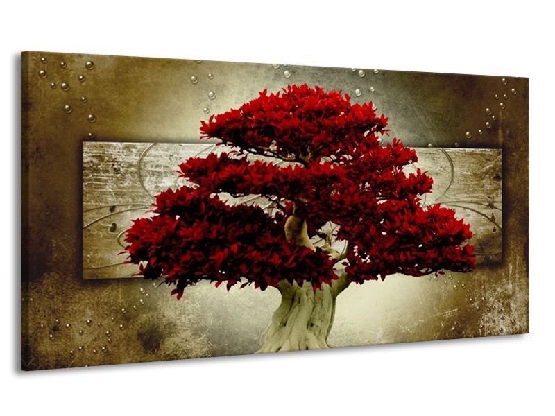 Canvas schilderij Boom | Rood, Bruin | 170x90cm 1Luik