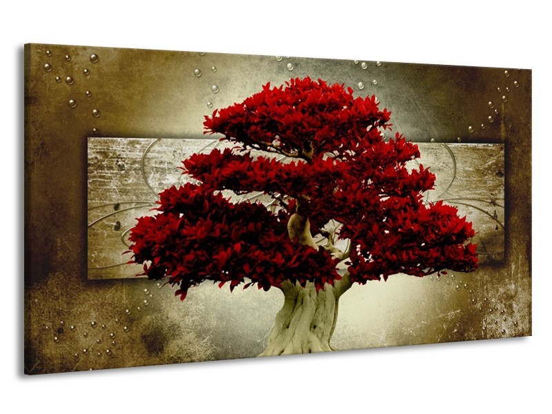 Canvas schilderij Boom | Rood, Bruin | 190x100cm 1Luik