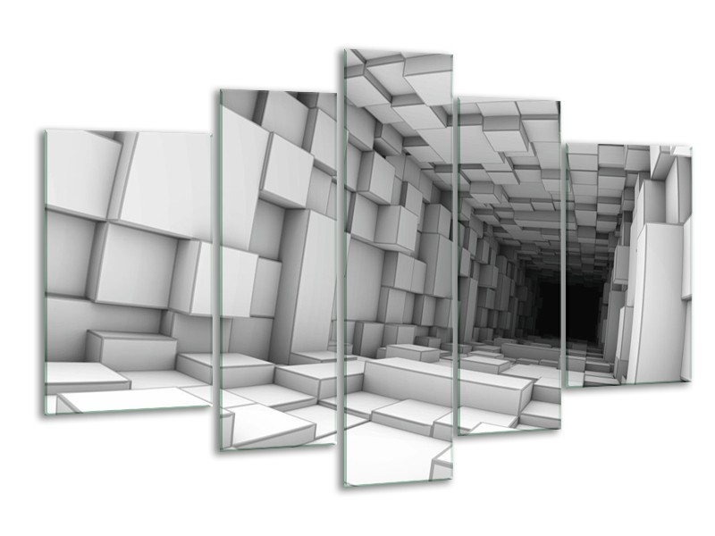 Canvas schilderij Art | Grijs, Zwart | 170x100cm 5Luik