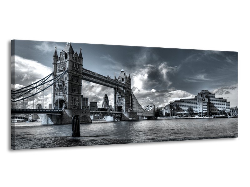 Canvas schilderij Brug | Grijs, Wit | 145x58cm 1Luik