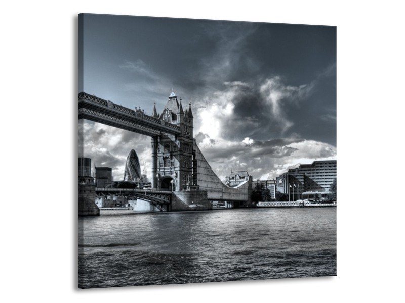 Canvas schilderij Brug | Grijs, Wit | 70x70cm 1Luik