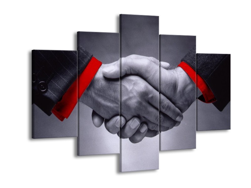 Canvas schilderij Handen | Grijs, Rood | 150x105cm 5Luik