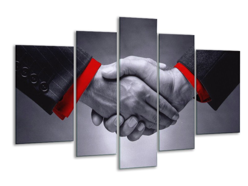 Canvas schilderij Handen | Grijs, Rood | 170x100cm 5Luik
