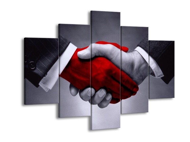 Canvas schilderij Handen | Rood, Grijs, Wit | 150x105cm 5Luik