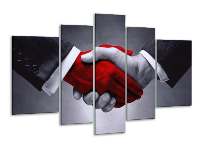 Canvas schilderij Handen | Rood, Grijs, Wit | 170x100cm 5Luik