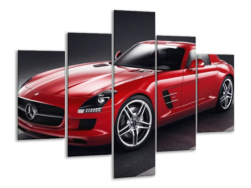 Glas schilderij Mercedes | Rood, Zwart | 100x70cm 5Luik