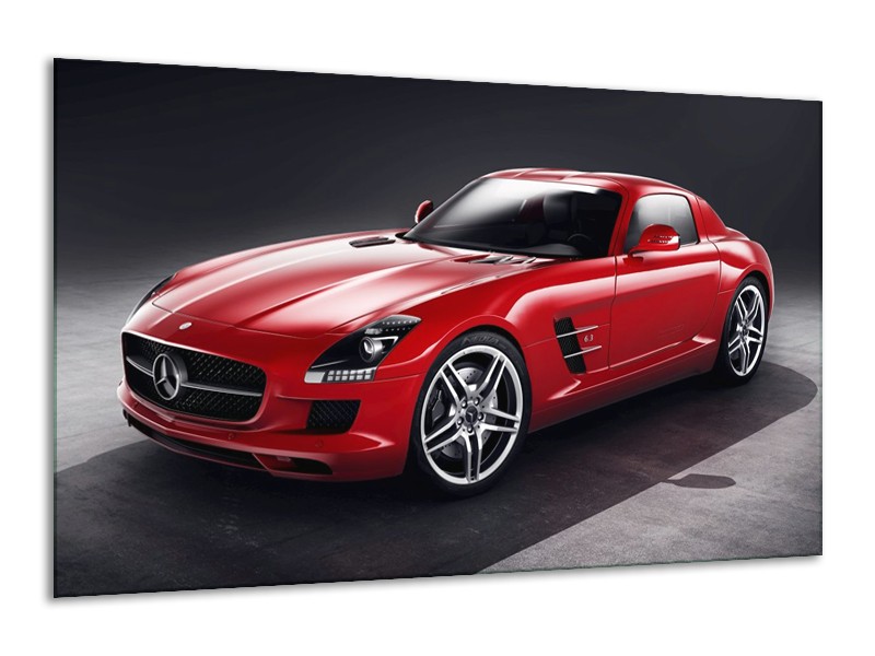 Glas schilderij Mercedes | Rood, Zwart | 120x70cm 1Luik