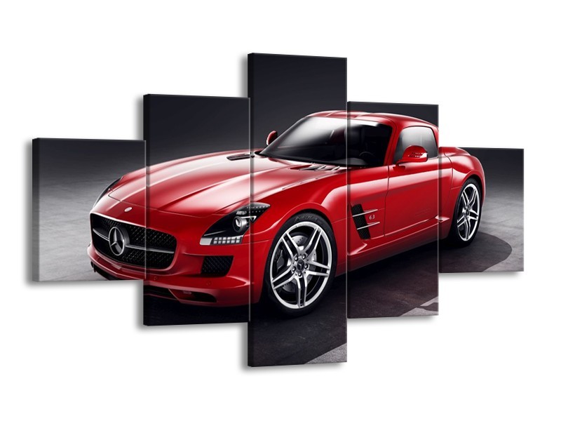 Glas schilderij Mercedes | Rood, Zwart | 125x70cm 5Luik