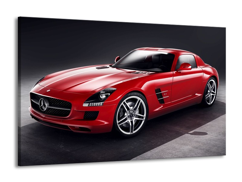 Glas schilderij Mercedes | Rood, Zwart | 140x90cm 1Luik