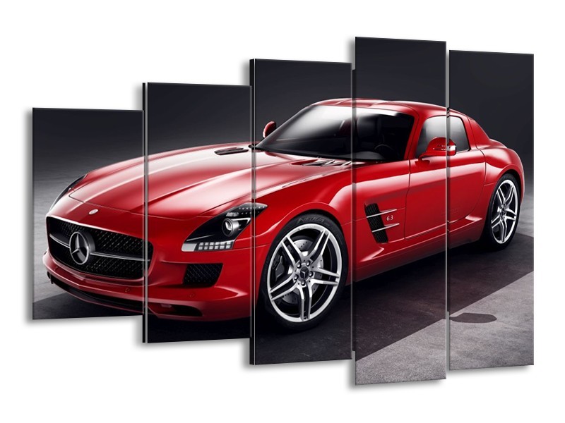 Glas schilderij Mercedes | Rood, Zwart | 150x100cm 5Luik