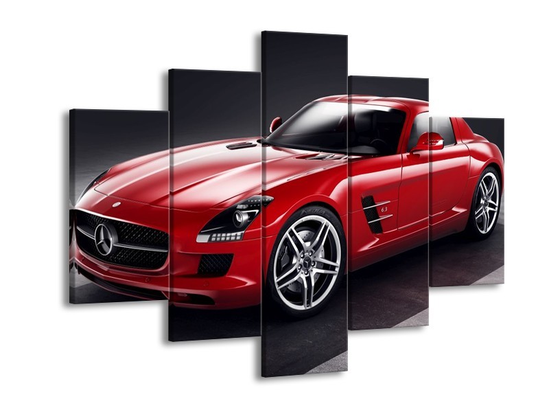 Glas schilderij Mercedes | Rood, Zwart | 150x105cm 5Luik