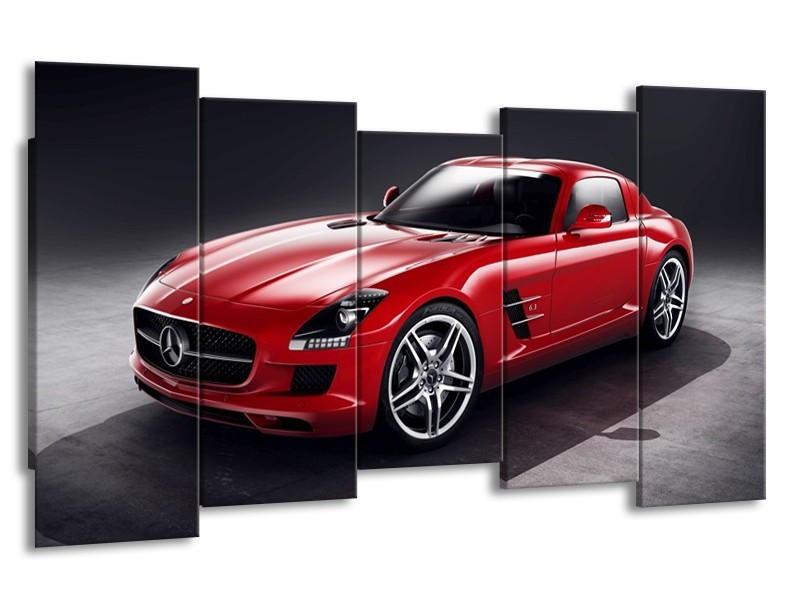 Glas schilderij Mercedes | Rood, Zwart | 150x80cm 5Luik