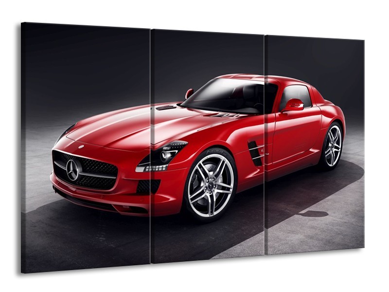 Glas schilderij Mercedes | Rood, Zwart | 165x100cm 3Luik