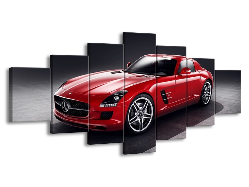 Glas schilderij Mercedes | Rood, Zwart | 210x100cm 7Luik