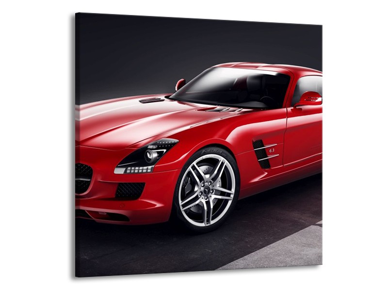 Glas schilderij Mercedes | Rood, Zwart | 50x50cm 1Luik