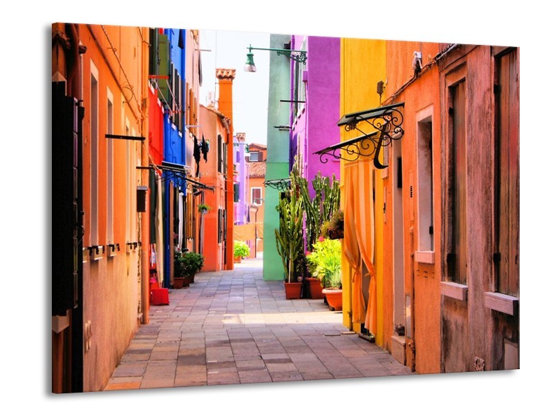 Glas schilderij Venetie | Oranje, Paars, Blauw | 100x70cm 1Luik