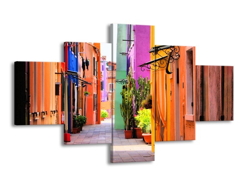 Glas schilderij Venetie | Oranje, Paars, Blauw | 125x70cm 5Luik