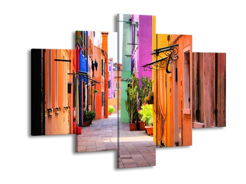 Glas schilderij Venetie | Oranje, Paars, Blauw | 150x105cm 5Luik