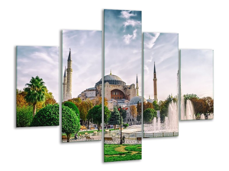 Glas schilderij Natuur | Groen, Grijs | 100x70cm 5Luik