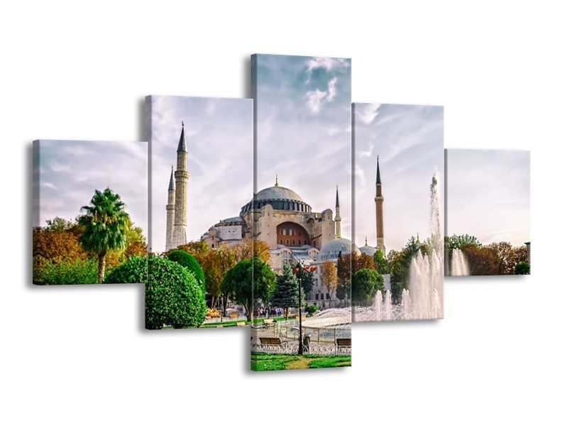 Glas schilderij Natuur | Groen, Grijs | 125x70cm 5Luik