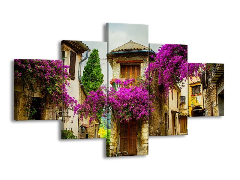 Glas schilderij Natuur | Paars, Crème | 125x70cm 5Luik