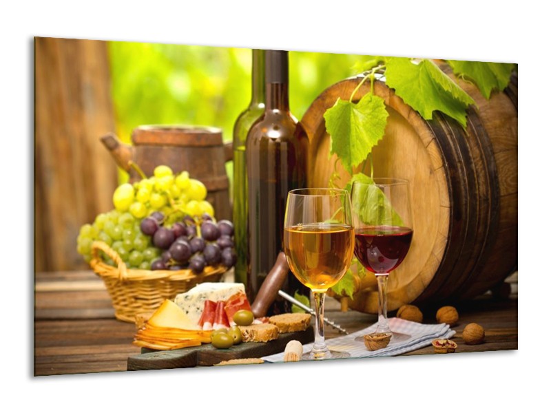 Canvas schilderij Wijn | Groen, Bruin | 120x70cm 1Luik