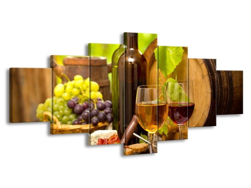Glas schilderij Wijn | Groen, Bruin | 210x100cm 7Luik