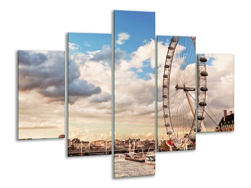 Glas schilderij Water | Blauw, Grijs | 100x70cm 5Luik