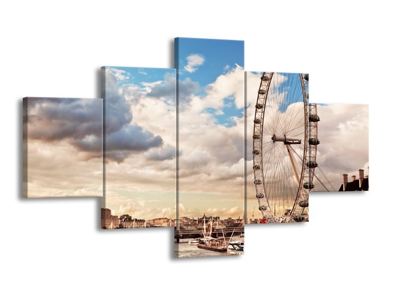 Glas schilderij Water | Blauw, Grijs | 125x70cm 5Luik