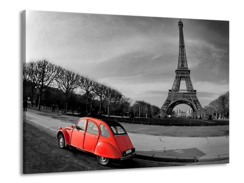 Glas schilderij Parijs | Grijs, Rood | 100x70cm 1Luik