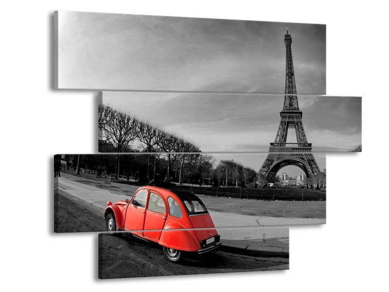 Glas schilderij Parijs | Grijs, Rood | 115x85cm 4Luik