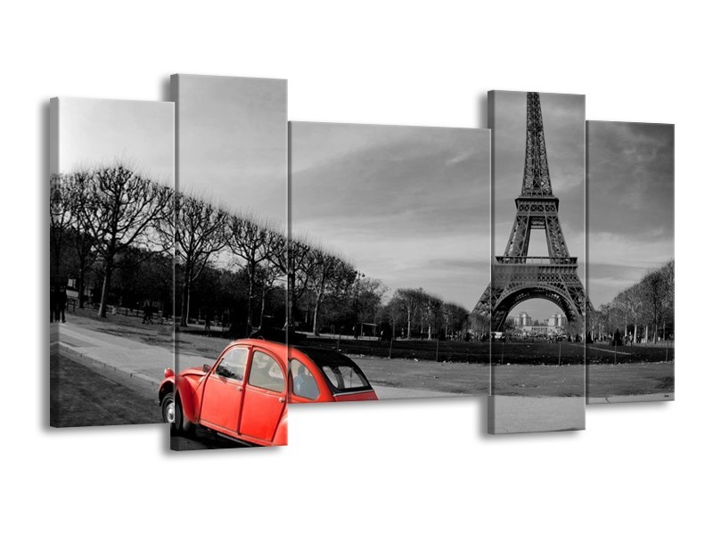 Glas schilderij Parijs | Grijs, Rood | 120x65cm 5Luik