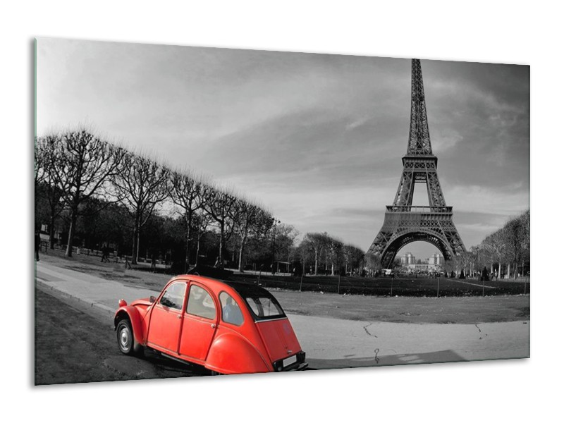 Glas schilderij Parijs | Grijs, Rood | 120x70cm 1Luik