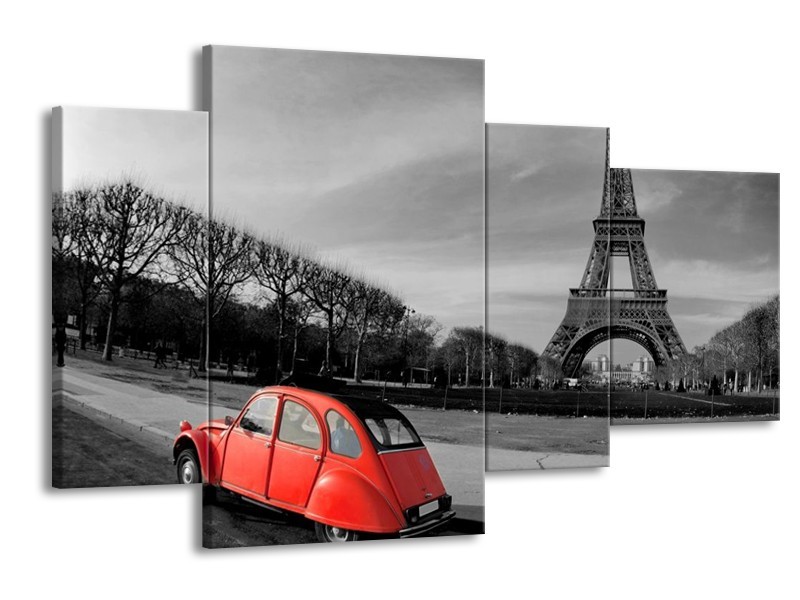 Glas schilderij Parijs | Grijs, Rood | 120x75cm 4Luik