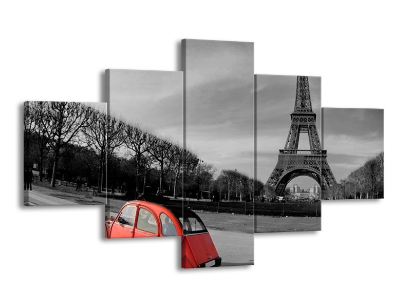 Glas schilderij Parijs | Grijs, Rood | 125x70cm 5Luik