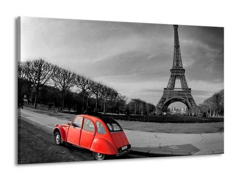 Glas schilderij Parijs | Grijs, Rood | 140x90cm 1Luik