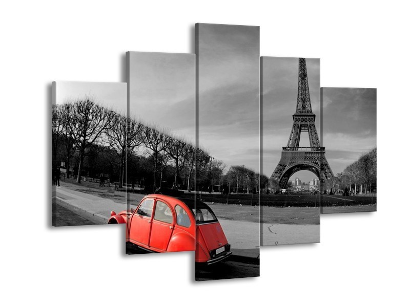 Glas schilderij Parijs | Grijs, Rood | 150x105cm 5Luik