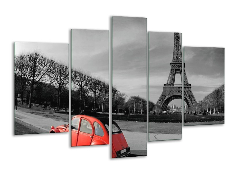 Canvas schilderij Parijs | Grijs, Rood | 170x100cm 5Luik