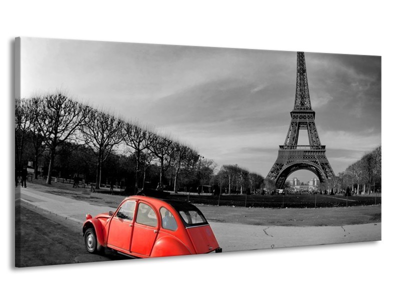Canvas schilderij Parijs | Grijs, Rood | 170x90cm 1Luik