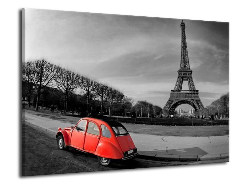 Glas schilderij Parijs | Grijs, Rood | 70x50cm 1Luik