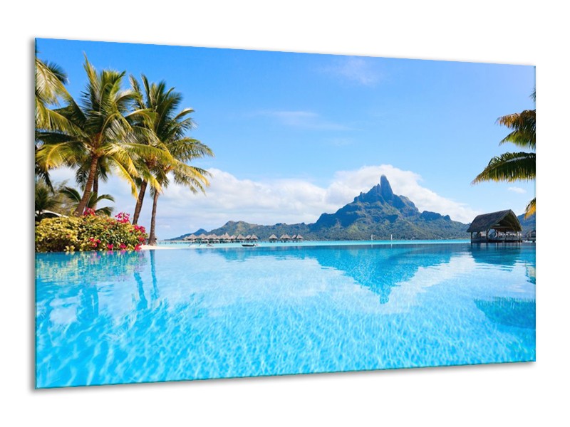 Canvas schilderij Vakantie | Blauw, Groen, Wit | 120x70cm 1Luik