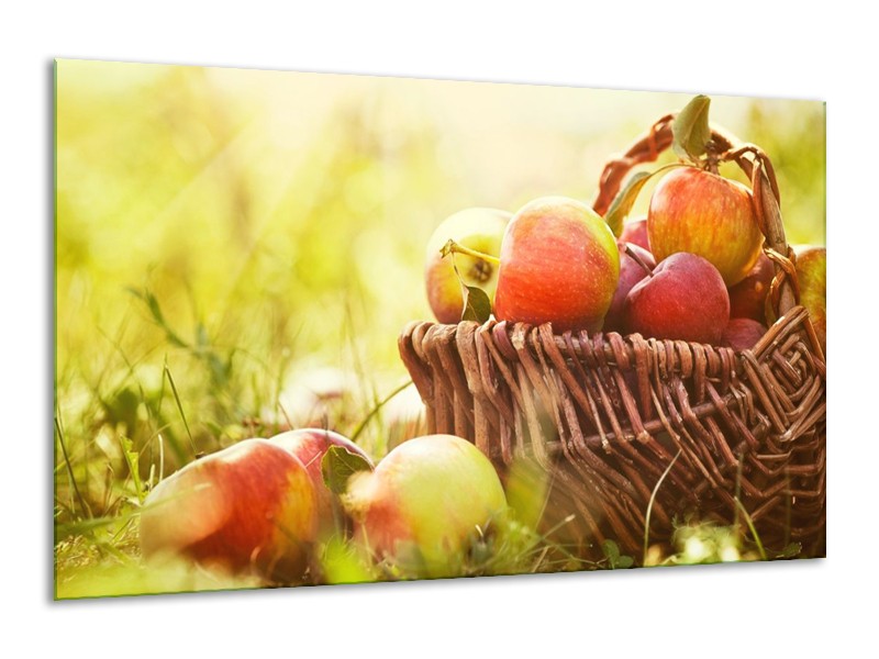 Canvas schilderij Appels | Groen, Rood, Bruin | 120x70cm 1Luik
