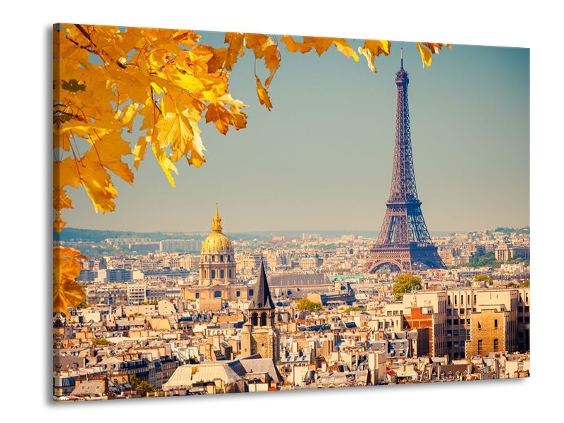 Glas schilderij Parijs | Oranje, Bruin | 100x70cm 1Luik