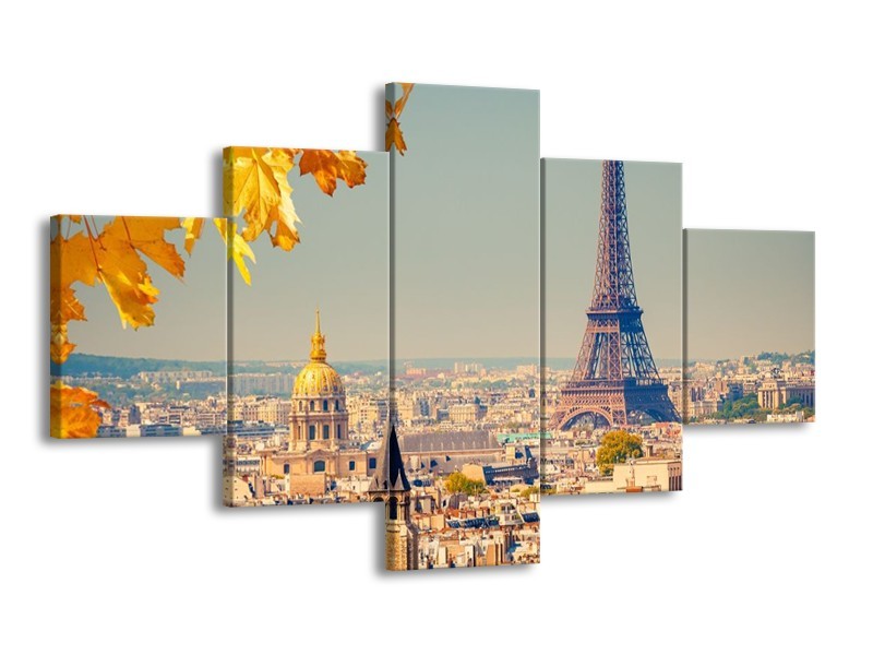 Glas schilderij Parijs | Oranje, Bruin | 125x70cm 5Luik