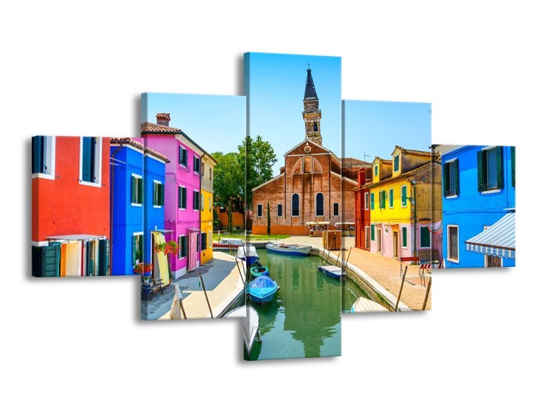 Glas schilderij Venetie | Blauw, Rood, Roze | 125x70cm 5Luik